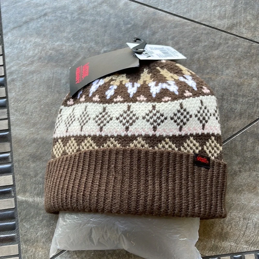 Vans VANS Jucti Brown Ornament Beanie Skateboarding Hat Women Men VN0A5KIR3N1 - Picture 10 of 16